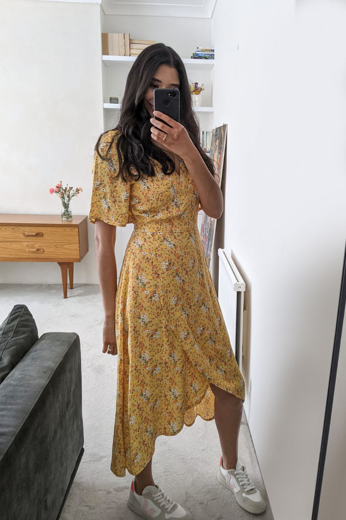Claire Yellow Midi Wrap Dress – This is ...